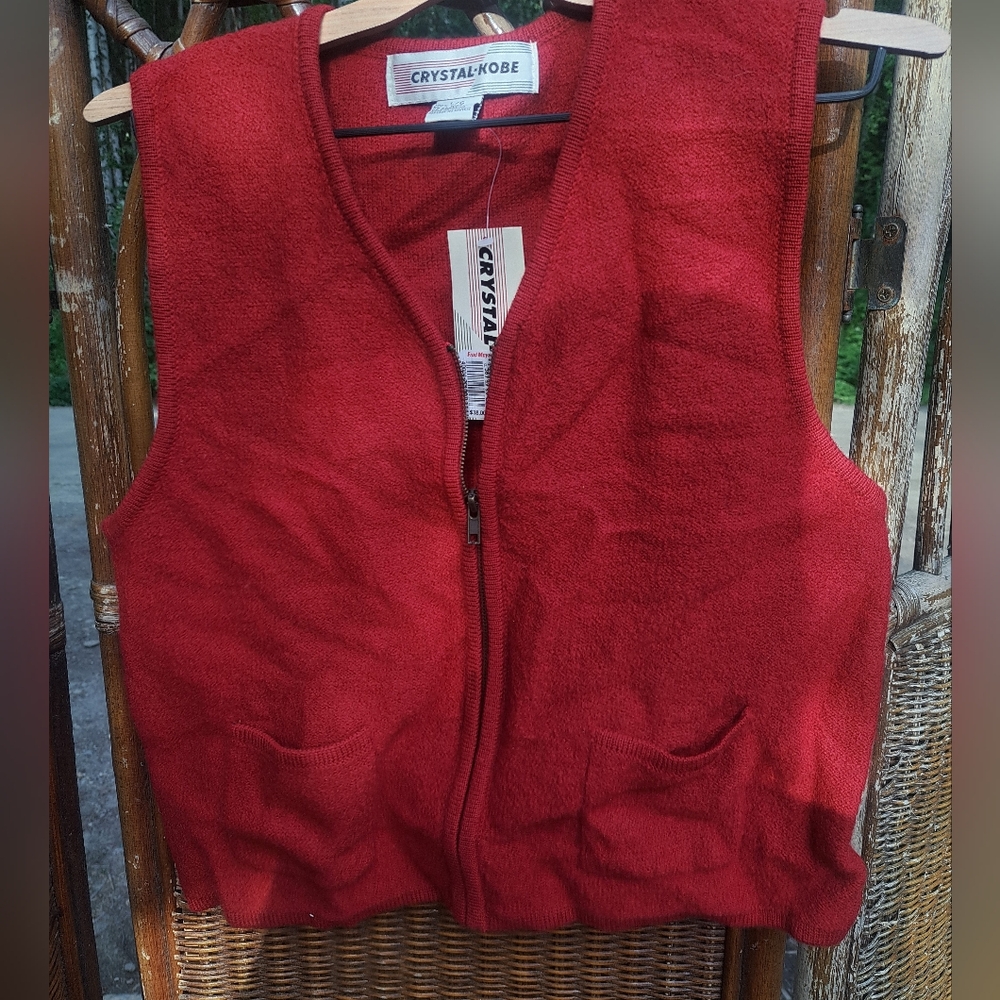 Crystal-Kobe vintage large vest 100% wool 🥀🌺🌹⚘️🌷